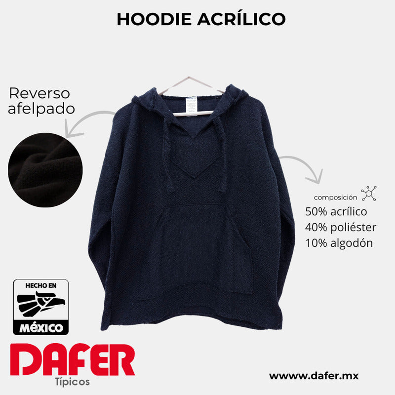 Suéter Poncho Canguro Artesanal Hoodie Acrilico Colores