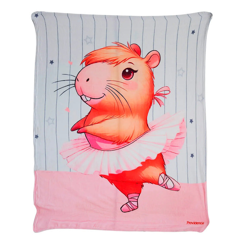 Cobertor Ligero Super Suave Matrimonial Diseños Providencia® Capibara Ballet 850 G Multicolor