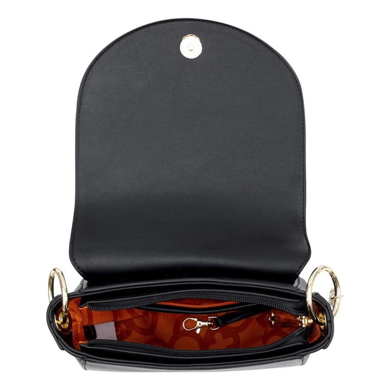 Bolsa Crossbody Para Mujer Mod. Ji 2123 Marca Jaime Ibiza® Negro Lisa Níquel