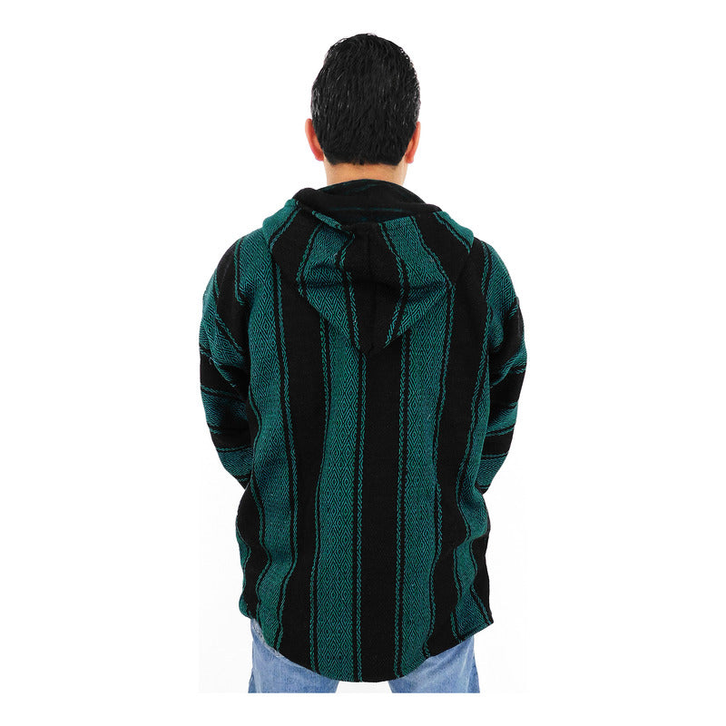 Suéter Poncho Canguro Artesanal Hoodie Acrilico Colores