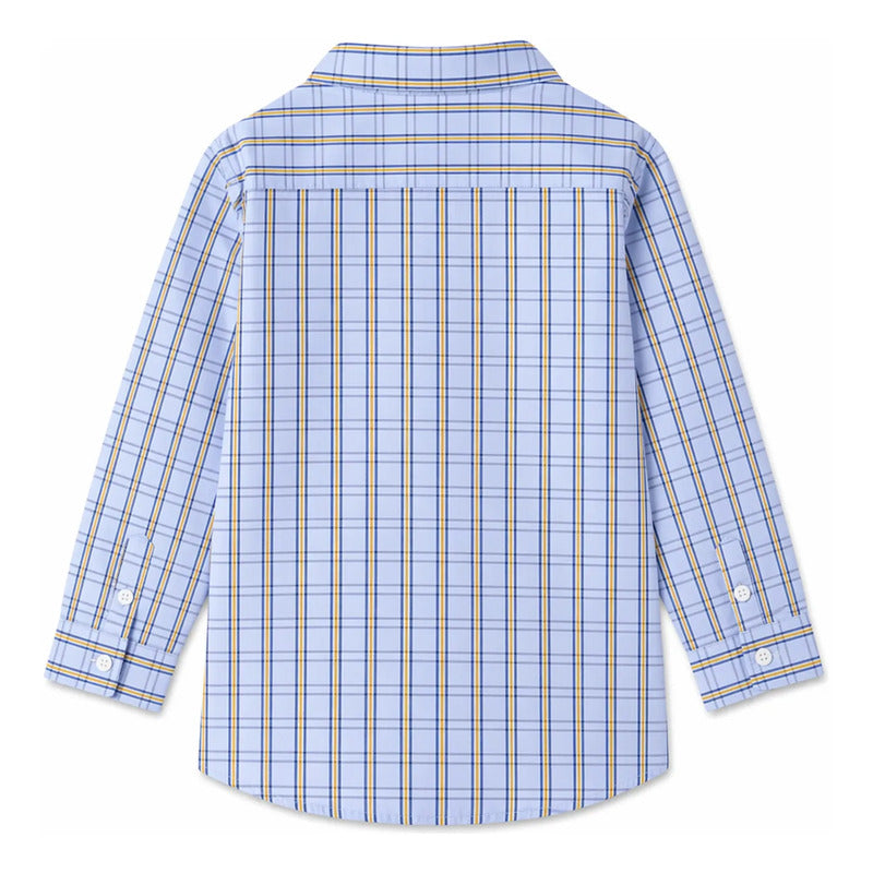 Camisa Semiformal Para Bebé Cuadros Manga Larga Mayoral® Celeste Cuadriculado 36 Meses