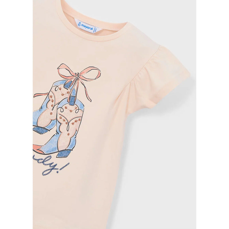 Blusa Casual Para Niña Mod. 3007 Marca Mayoral® Salmon Lisa 7 Años