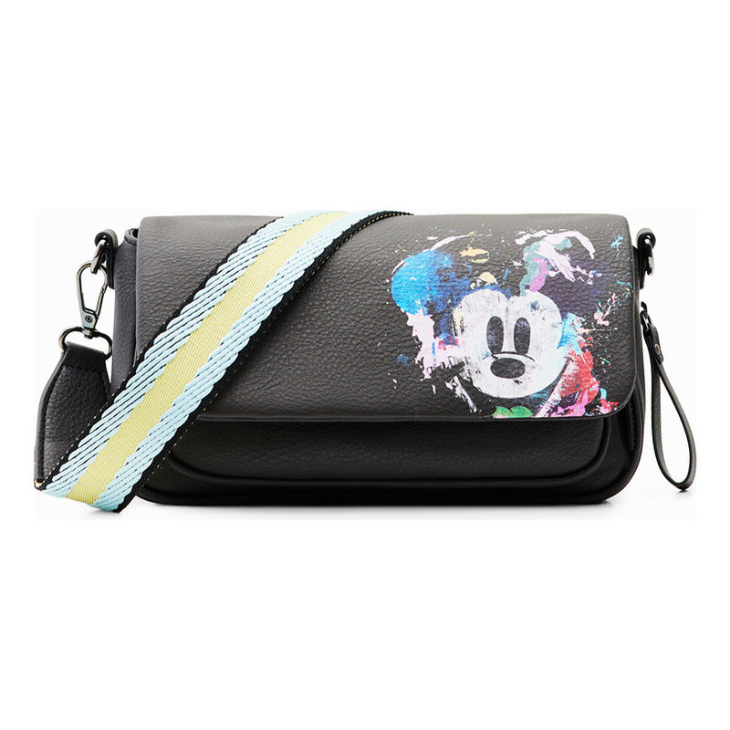 Bolso Bandolera Efecto Piel Mod.23saxpa7/2000 Desigual® Negro Lisa Níquel Multicolor