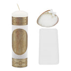 Set Para Bautizo Vela+concha+toalla+caja De Madera