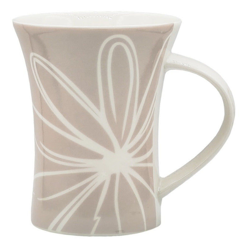 Set De Tazas 4pz Mod.1754-15 Marca Nuvo® Blanco/multicolor Floreado