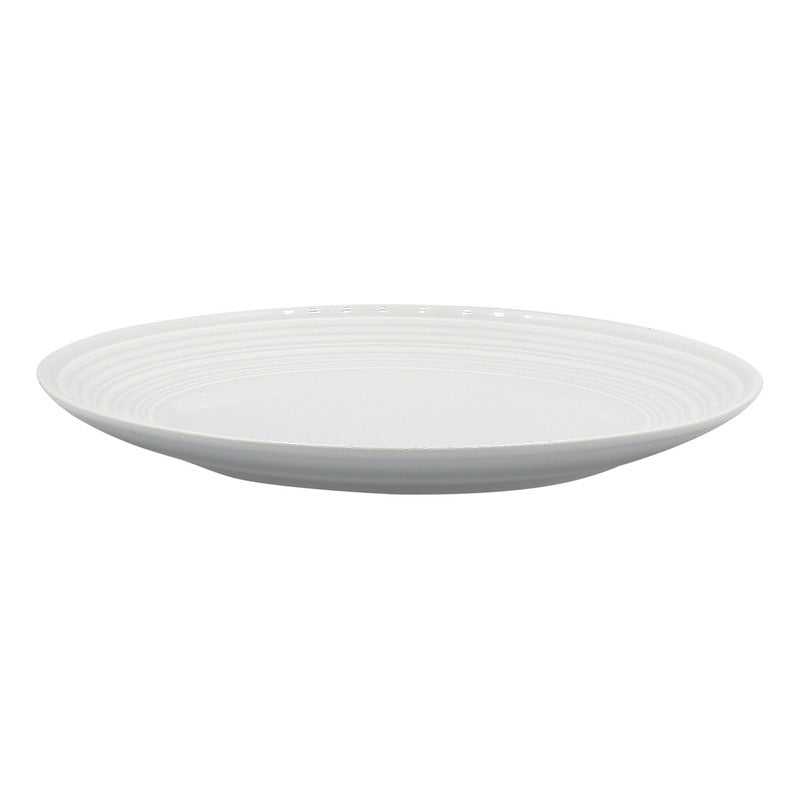 Vajilla De Porcelana 16pz Mod. Monotone Arctic Blanco Lisa