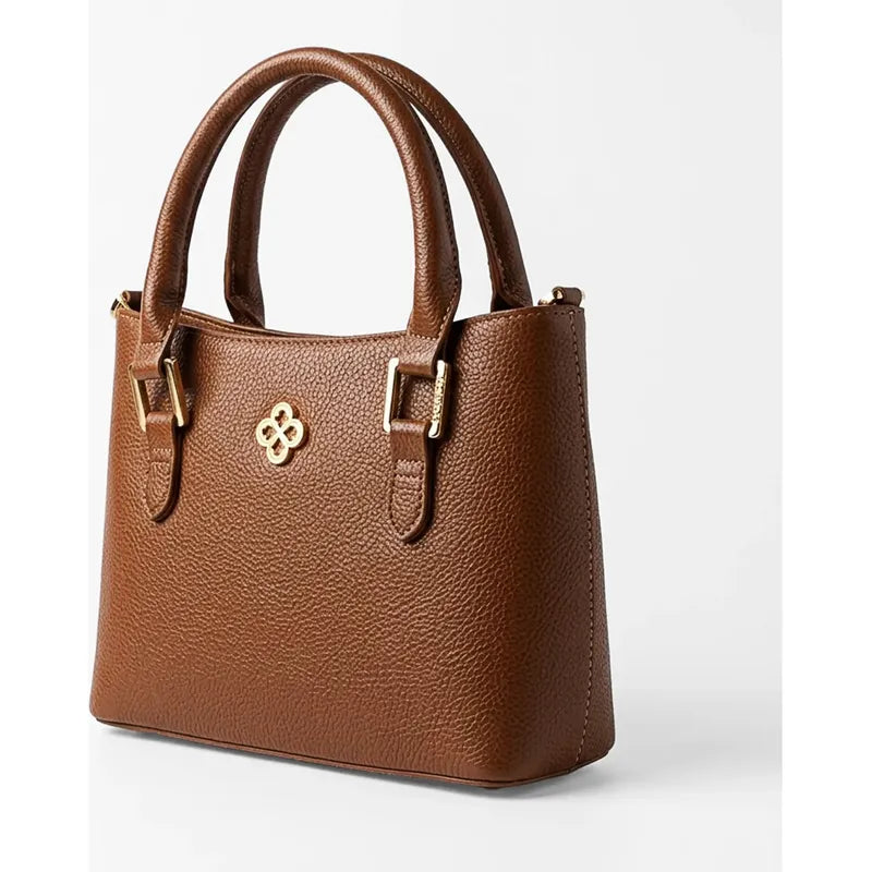 Bolso De Mano Para Mujer Mod. Ji 3017 Marca Jaime Ibiza® Marrón Lisa Níquel