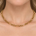 Collar Para Mujer Cadena Dorada De Eslabones Ovalados Dorado