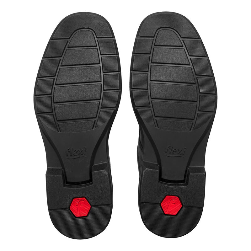 Zapato Escolar Derby Para Caballero Mod.419601 Marca Flexi® Negro Lisa 25,5 Mx
