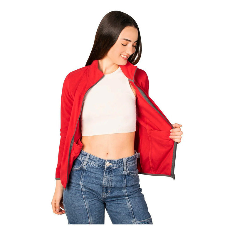 Sudadera Eco Fleece Para Mujer M.dw86-fce7597 Greenlander® Eg Rojo Lisa