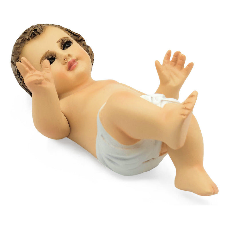 Imagen Religiosa De Resina Niño Dios 15cm Multicolor