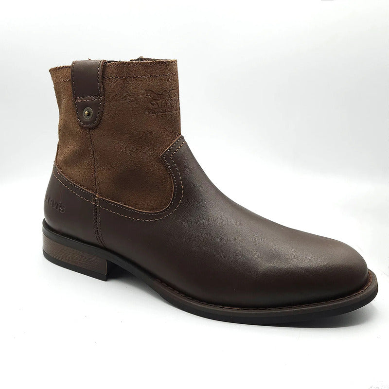 Bota Elegante De Piel Para Caballero M.l2126531 Marca Levís® Marrón Liso 28 Mx