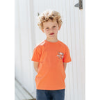 Playera Casual Comoda Para Niño Marca Mayoral® Coral Oscuro Skate Time 5 Estampa Localizada