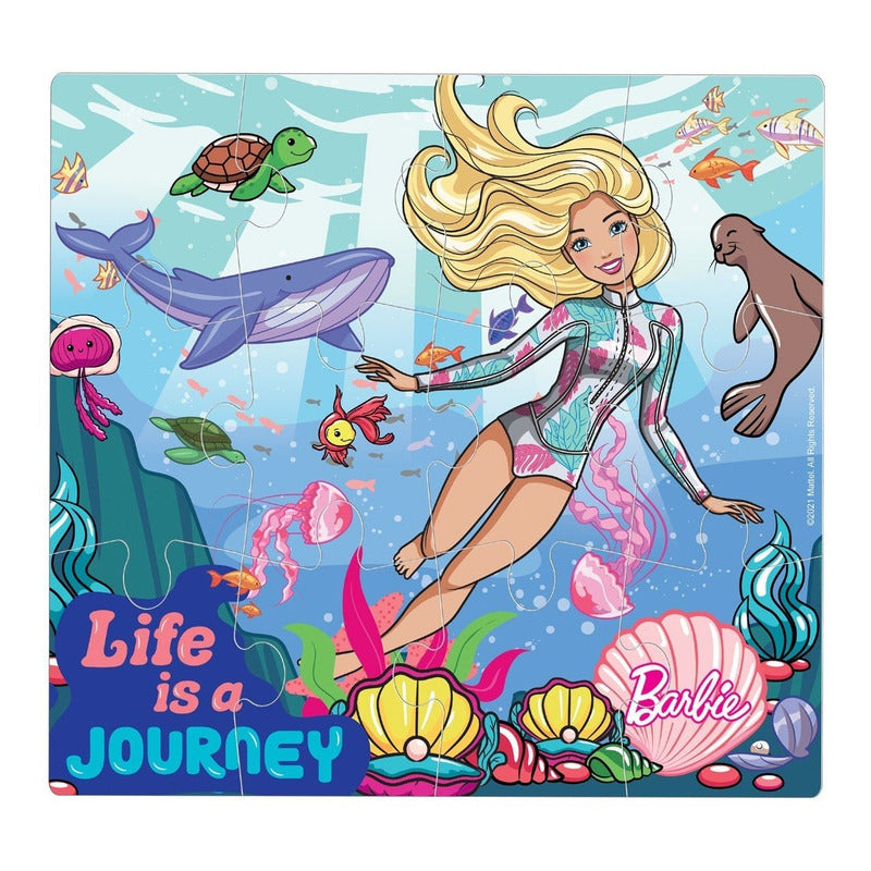 Rompecabezas Novelty Barbie Foam Caja Carton De 12 Piezas