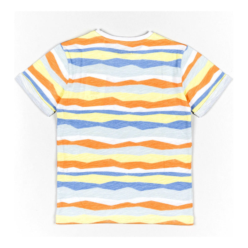 Playera Casual Rayada De Algodón Mod.lkbapo303 Marca Losan® Multicolor Rayas 7 Años Lisa