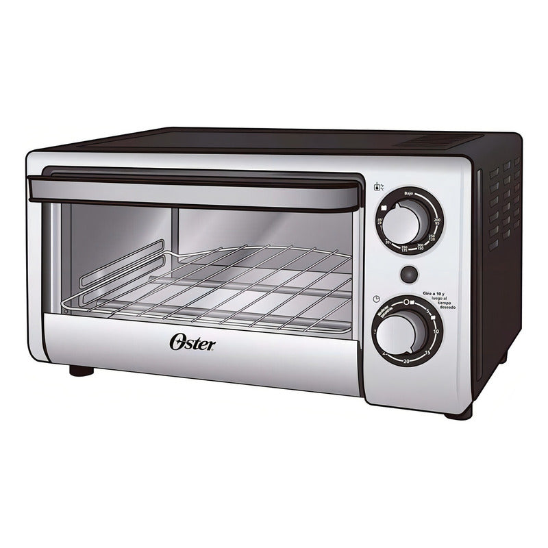 Horno De Mesa Eléctrico Oster Compact Tssttv10l 10l Plata