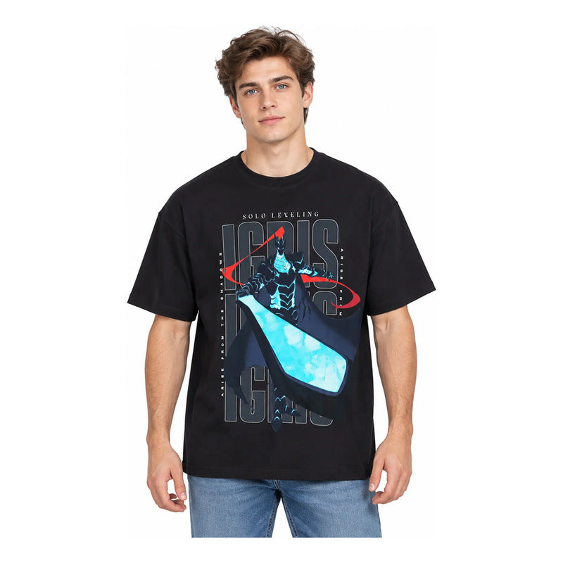 Playera Oversize Fit De Hombre Igris Mascara De Latex® Negro Igris M Lisa