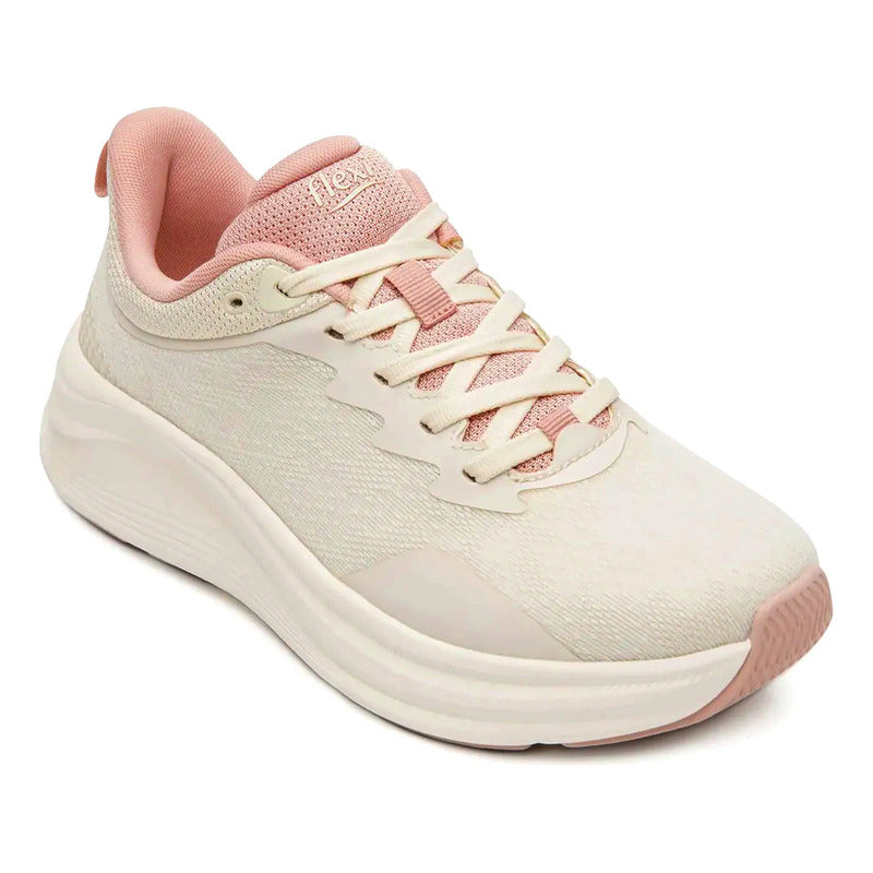 Tenis Deportivo Para Dama Mod.141301 Marca Flexi® Beige Traslucida 26 Mx