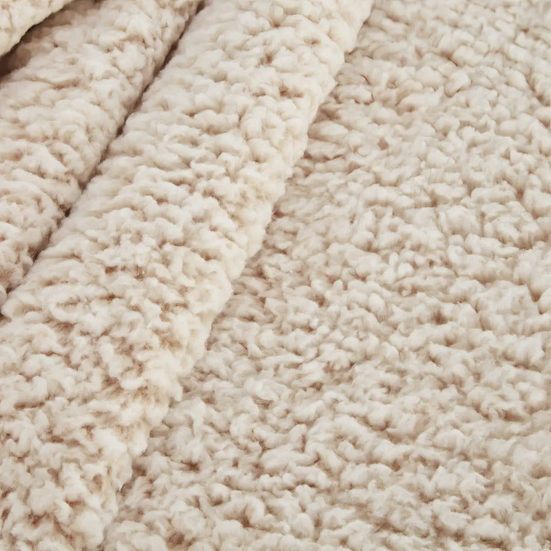 Cobertor Nevado Suave Y Abrigador Color Providencia Color Camello Liso Camel Geométrico