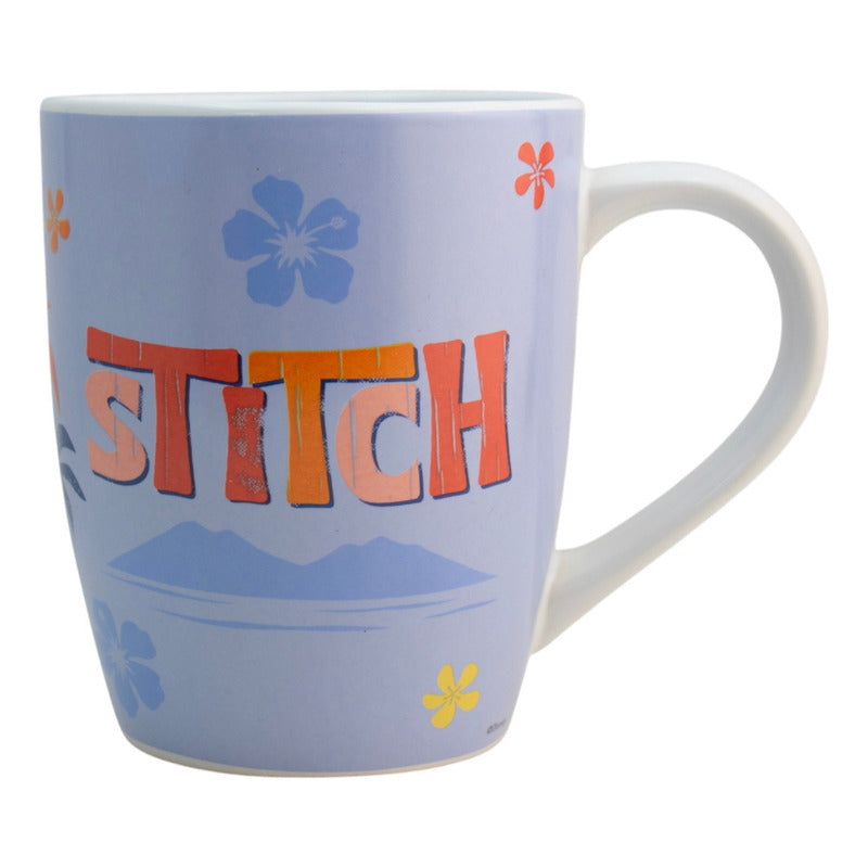 Taza Cerámica Personajes Animados Con Caja De 740 Ml Color Azul Lilo Y Stitch Live Action