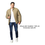 Chamarra Para Hombre Mod. D35105 Marca Bobois® Camello M Capitonado
