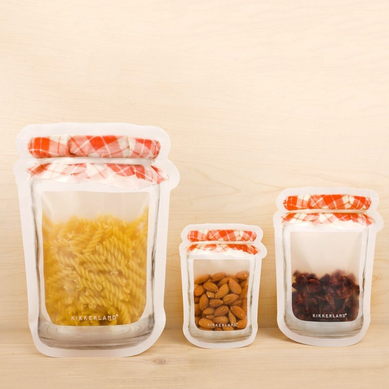 Zipper Bags Set 3 Bolsas Reutilizables Marca Kikkerland®