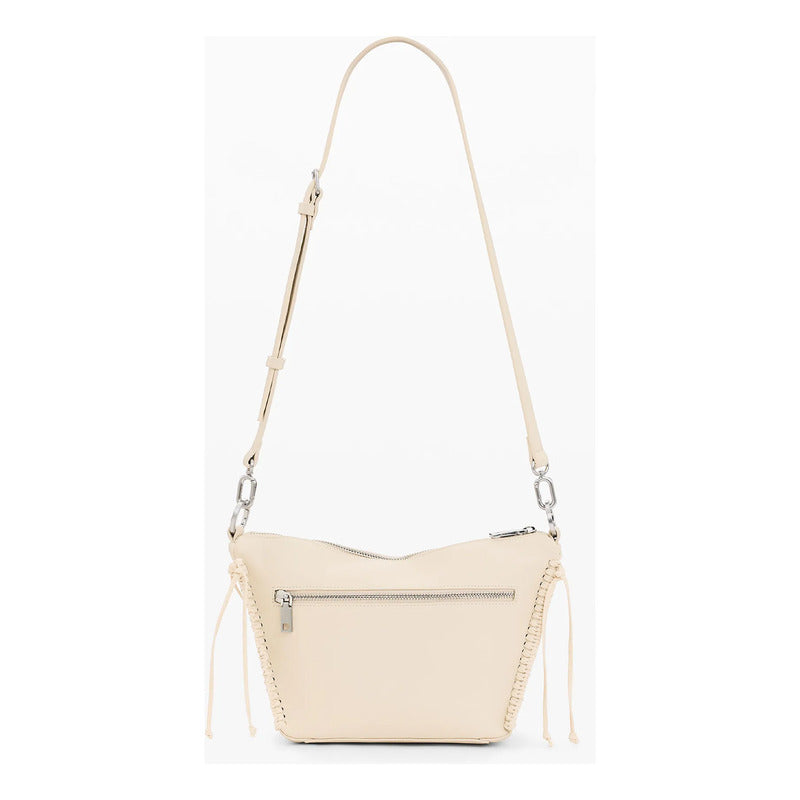 Bolso Mediano Con Tachuelas Y Flecos 26saxpar/1008 Desigual® Beige Lisa Níquel