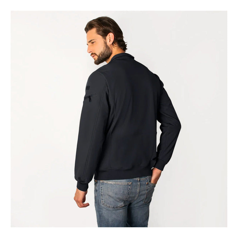 Chamarra Ligera Tipo Bomber Cw89-pol8728 Greenlander® Azul Marino G Lisa