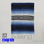 Falsa Artesanal 1.90m X 1.20m Cobija Multiusos Mexicana Geométrico 1 Kg Azul