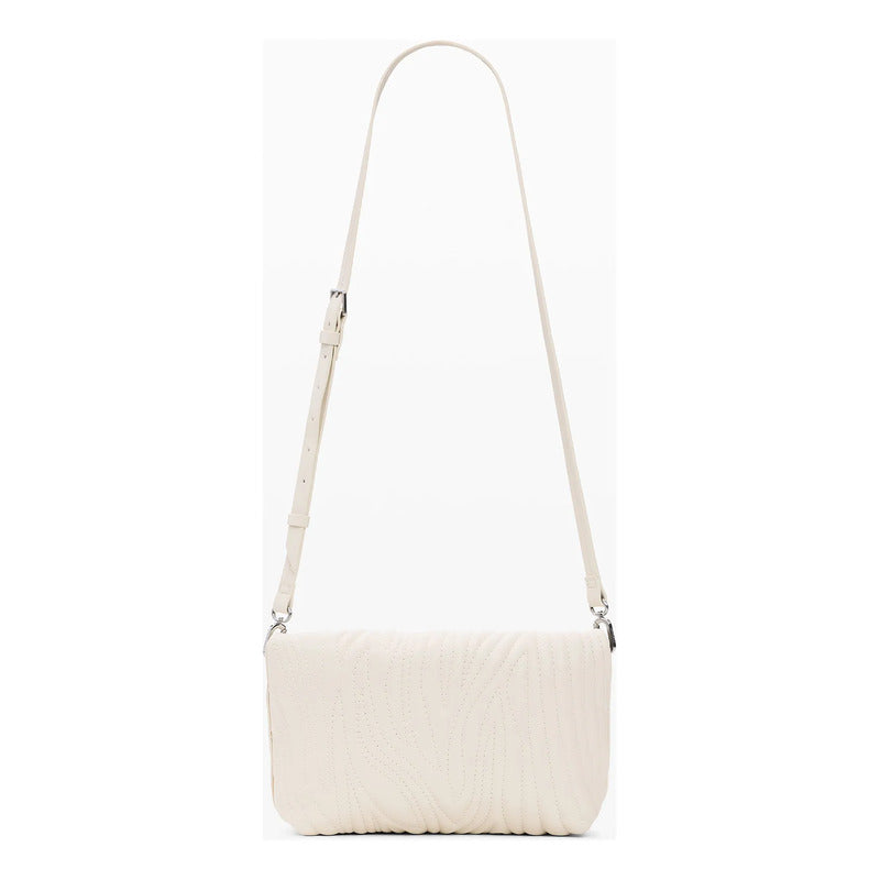 Bolso De Mujer Mediano Con Relieves 26saxpbb/1008 Desigual® Beige Relieves Níquel
