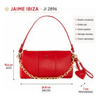 Bolso Crossbody Para Mujer Mod. Ji 2896 Marca Jaime Ibiza® Rojo Lisa Níquel