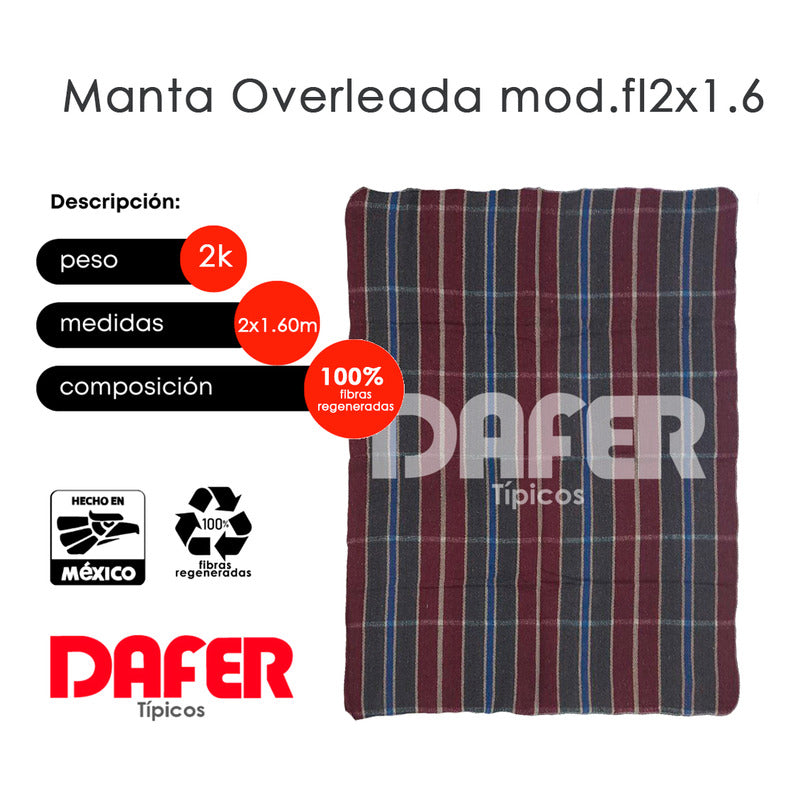 Cobija Mexicana Manta Overleada Mod.fl2x1.6m 2k Económica