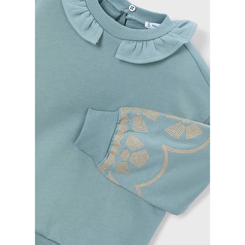 Suéter Cuello Holán Para Niña Mod.4430 Marca Mayoral® Salvia Liso 7 Años