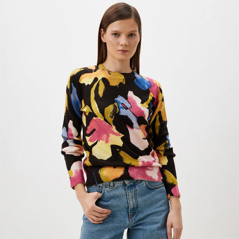 Suéter Casual Para Mujer Estampado Original Marca Desigual® Multicolor 24wwjf49