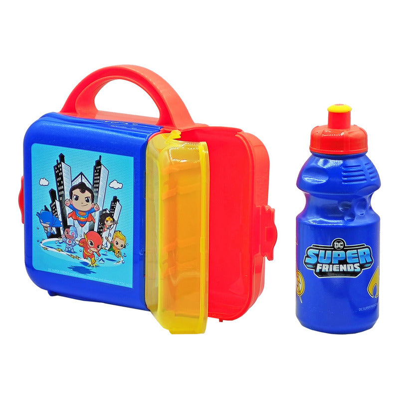 Lonchera Infantil De Plástico Con Botella Diseños Varios