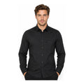 Camisa Slim Fit Para Hombre Mod.13064 Marca Manchester® Negro Lisa 16.5