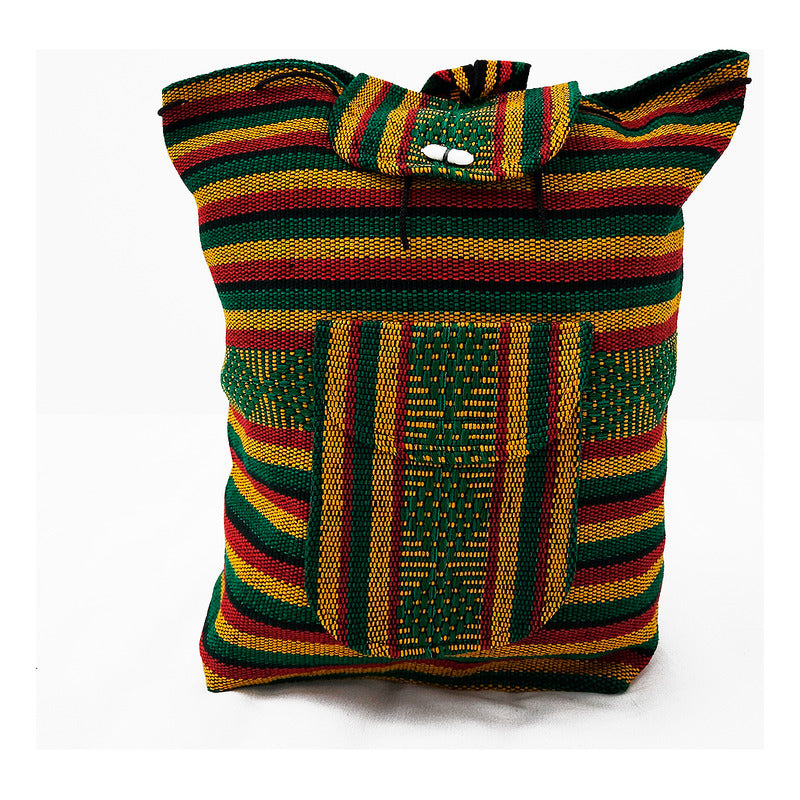 Mochila Artesanal Tejida Tipo Morral Con Bolsillo Frontal 10kg