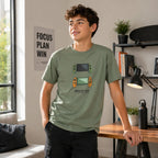 Playera Casual De Algodón Juvenil M.6040 Nakutavake Mayoral® Olivo Gear Up 10 Estampa Localizada