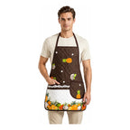 Mandil Delantal Ajustable Multiusos Repelente 65x50cm Marrón Frutos
