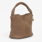 Bolso Crossbody Para Mujer Mod. Ji2413 Marca Jaime Ibiza® Marrón Trenzado Níquel