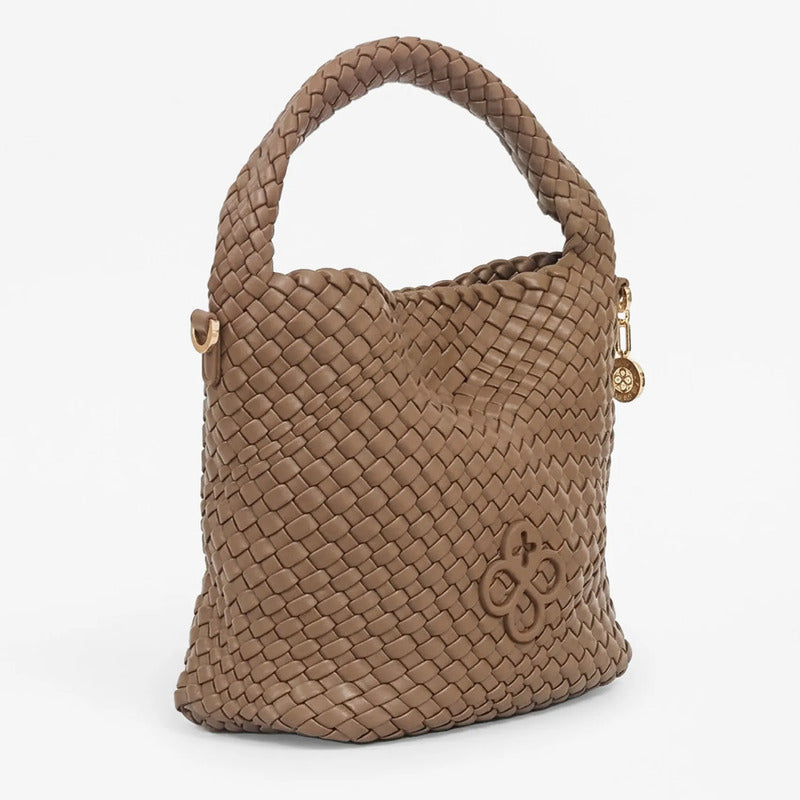 Bolso Crossbody Para Mujer Mod. Ji2413 Marca Jaime Ibiza® Marrón Trenzado Níquel