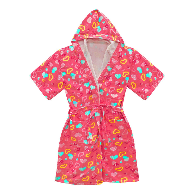Bata De Baño Microfibra Estampada Diseños Animados