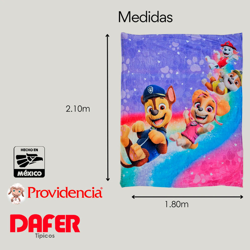 Cobertor Ligero Super Suave Matrimonial Diseños Providencia® Paw Patrol Torre 850 G Multicolor