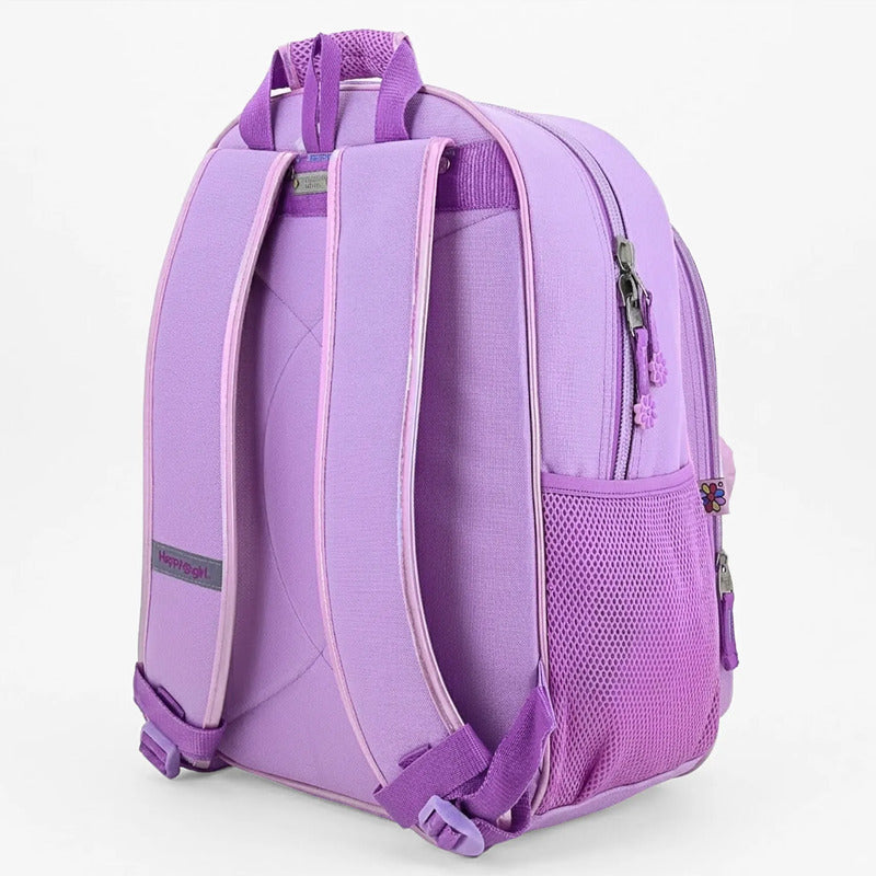 Mochila Con Flor 3d Happy Girl Mod. Hg70328 Marca Chenson® Lila Floreado