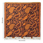 Chalina Chal Elegante Suave Para Mujer 130x130cm Naranja Naranja Geométrico Unitalla