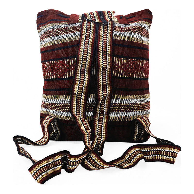 Mochila Artesanal Tejida Tipo Morral Con Bolsillo Frontal 10kg