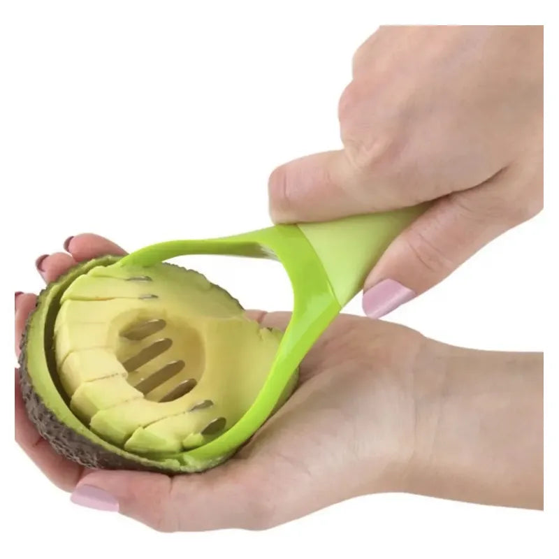 Utensilio Para Aguacate, Corta, Extrae Hueso Y Rebana Verde Lima