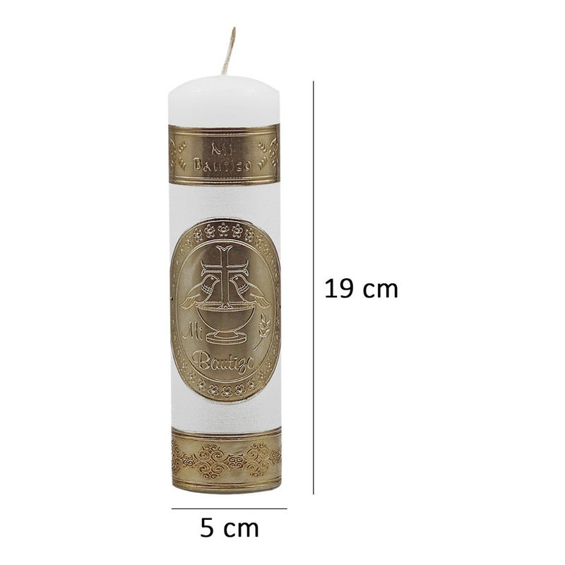 Set Para Bautizo Vela+concha+toalla+caja De Madera