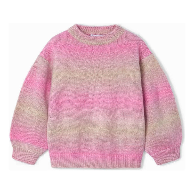 Suéter Tejido Para Niña Mod.4360 Marca Mayoral® Rosa Líneas 6