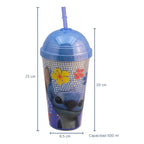 Vaso Con Popote Doble Pared Con Domo 500ml Diseños Animados
